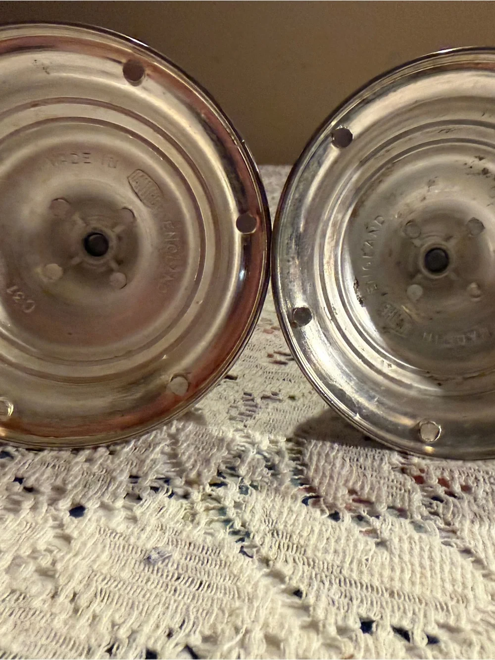 Classic Silver Tone Decorative Candlestick Pair - Elegantly Detailed